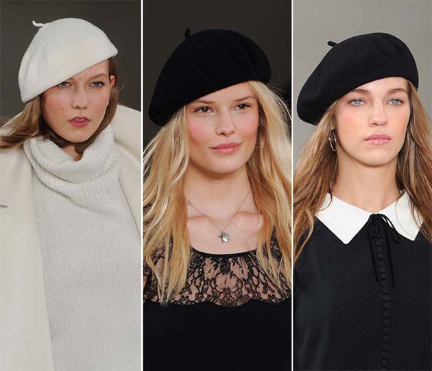 Mützen Damen Mode Stoff 2015 schwarz weiß