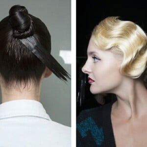 Hochsteckfrisuren edle Dutts Wellen glatte lange Haare Atelier Versace Zang Toi