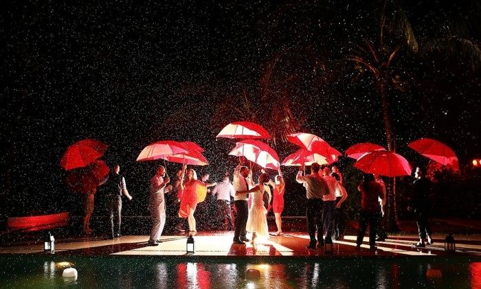Gäste Regenschirme Ideen Abend draußen