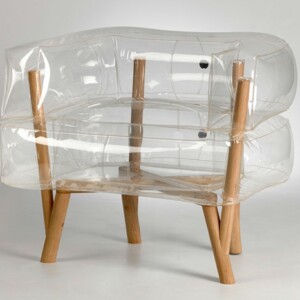 Holz-und-Nylon-transparenter-Stuhl