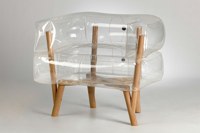 Aufblasbarer Armsessel Holz-und-Nylon-transparenter-Stuhl