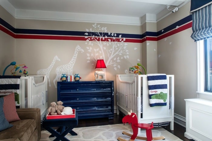 Gestaltung mit 2 Wandfarben – Streifen fürs Kinderzimmer
