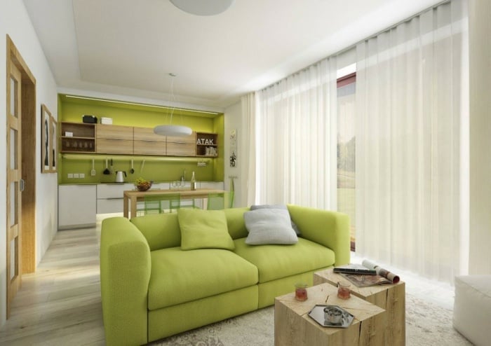 grasgrüne Farbe Sofa Set zweiter Stock