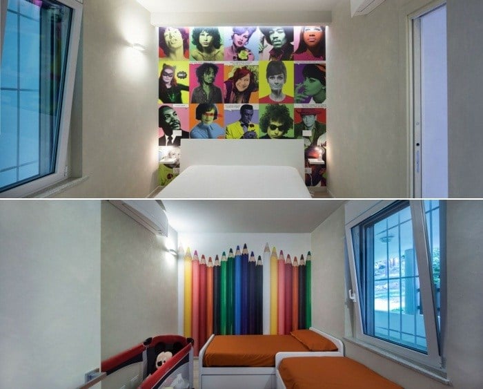 Modern Schlafzimmer gestalten Ideen Bleistifte Gesichter