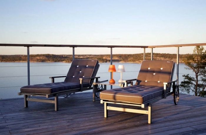 Schweden Luxus Anwesen Ideen Sonnenstühle modern