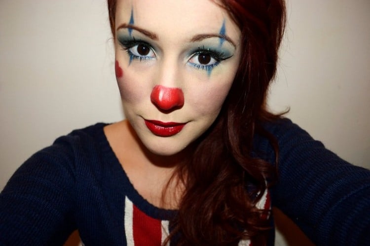 clown-schminken-einfach-ideen-fasching-halloween