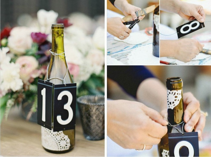 Hochzeitsfeier Ideen die-fertige-Weinflasche-geschmückt