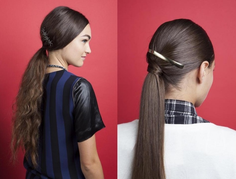 einfache-frisuren-ideen-ponytail-mit-haaraccessoires-haarspange
