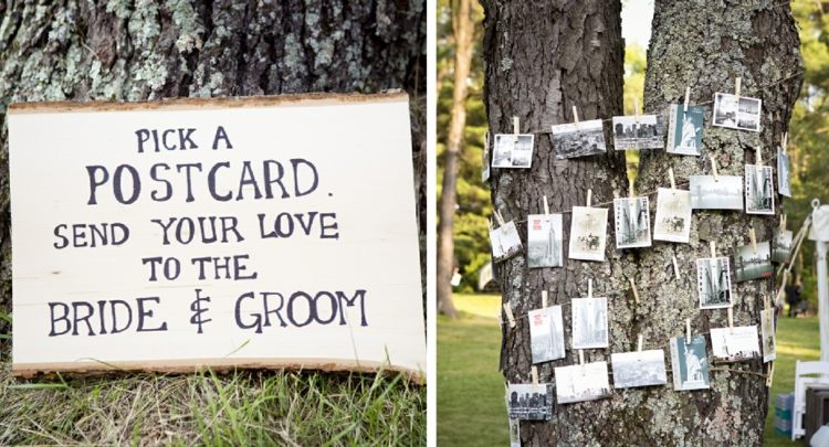 gästebuch zur hochzeit postkarten idee botschaft hochzeitsgruss heiraten