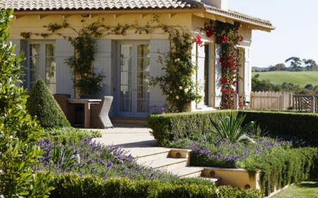 garten design idee september rosen hang treppe