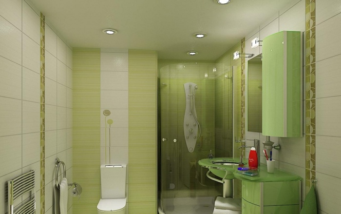 grüne badfliesen moderne einrichtung design eckdusche