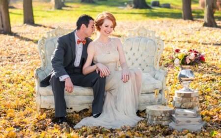 Herbst Hochzeit im Wald