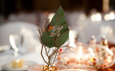 herbstliche Tischnummern zur Hochzeit