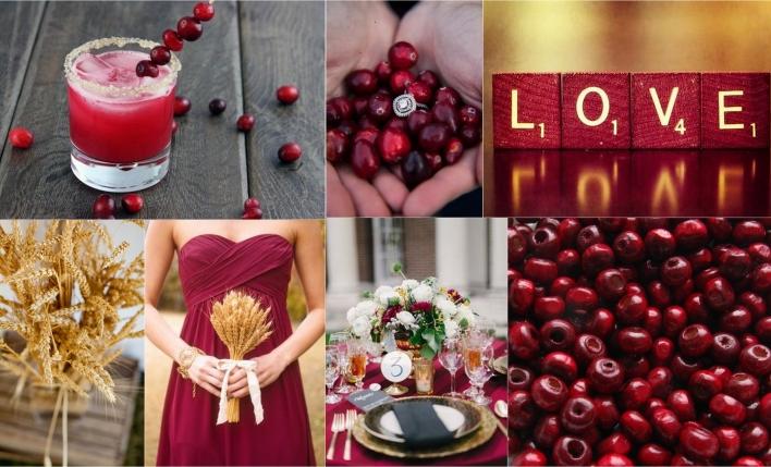 ideen Cranberry-Rot zur Hochzeit herbst-rustikal