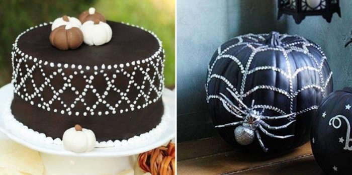 ideen-halloween-brautparty-kürbisse-torte-lecker-schwarz-dekorationen