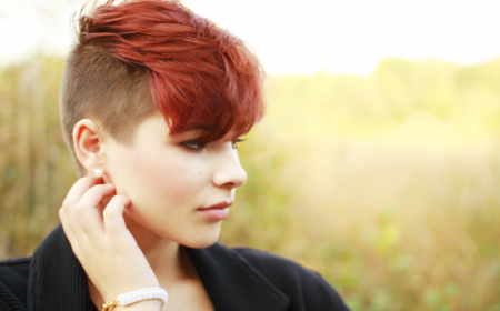 kurzhaarfrisuren für damen sidecut idee pony rote haare farbe