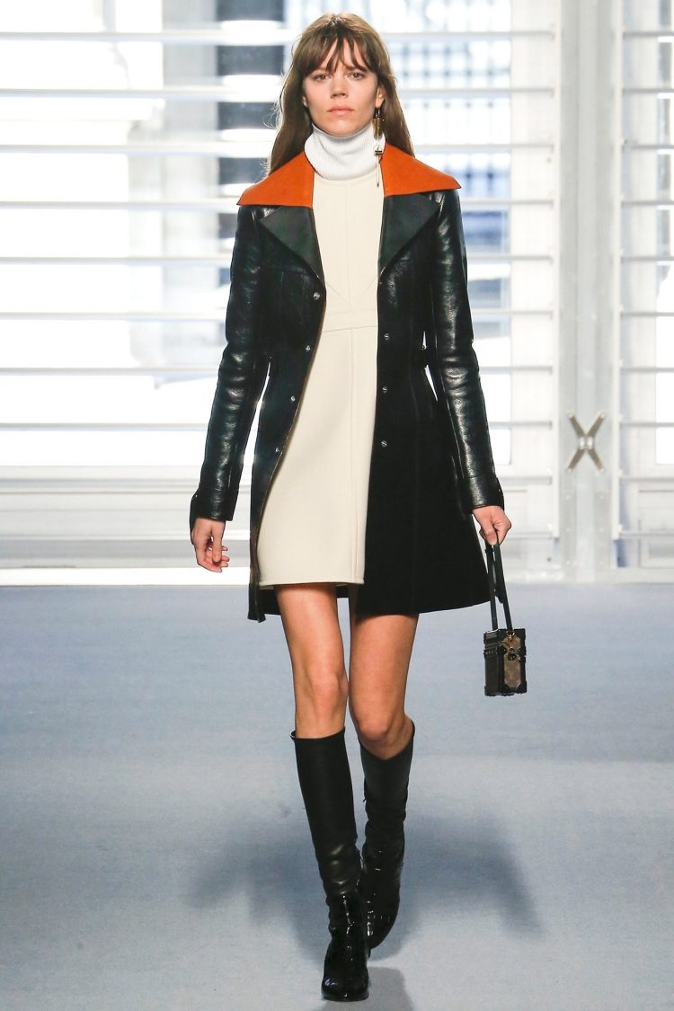 Louis Vuitton Herbst 2014 -ledermantel-a-linie-minikleid