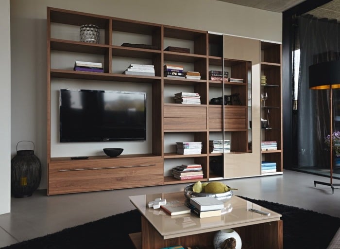 moderne Wohnzimmermöbel massiv-wohnwand-lack-paneele