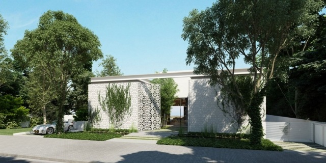 modernes wohnhaus ando-studio-eingangstor-dekorative-elemente