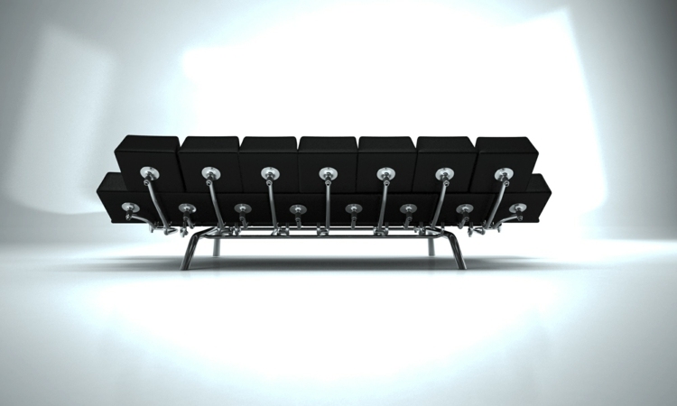 qwerty-tastatur sofa modern-metall-schwarz-leder