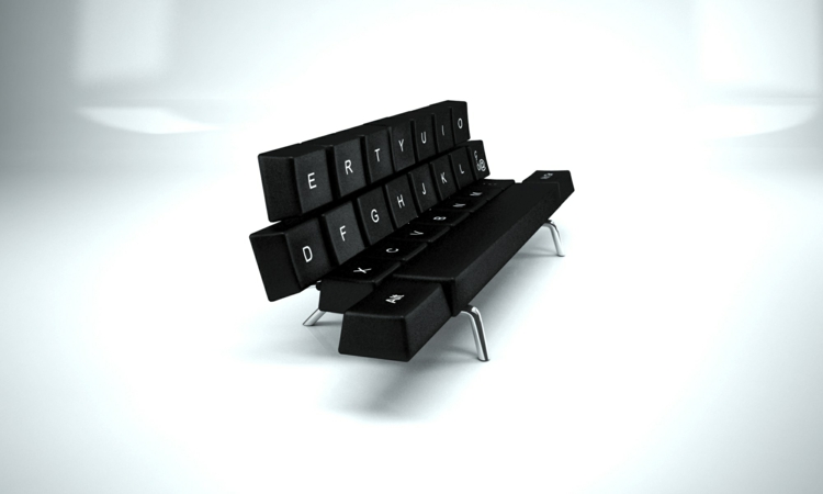 qwerty-tastatur sofa moebel-idee-loft-stil-schwarz