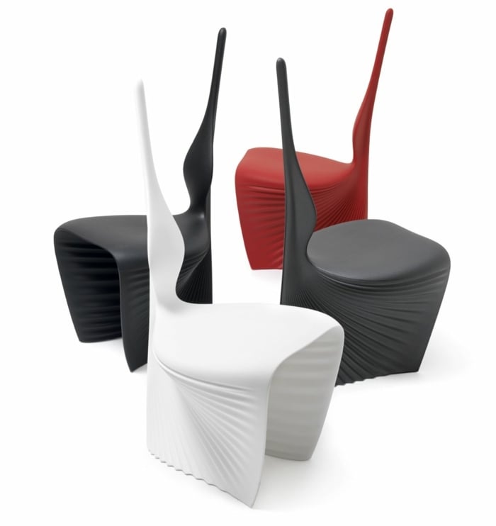 schwarz weiße moderne minimalistische Stühle