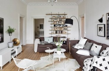 skandinavische Wohnung einrichten Ideen Wohnzimmer Möbel kombinieren