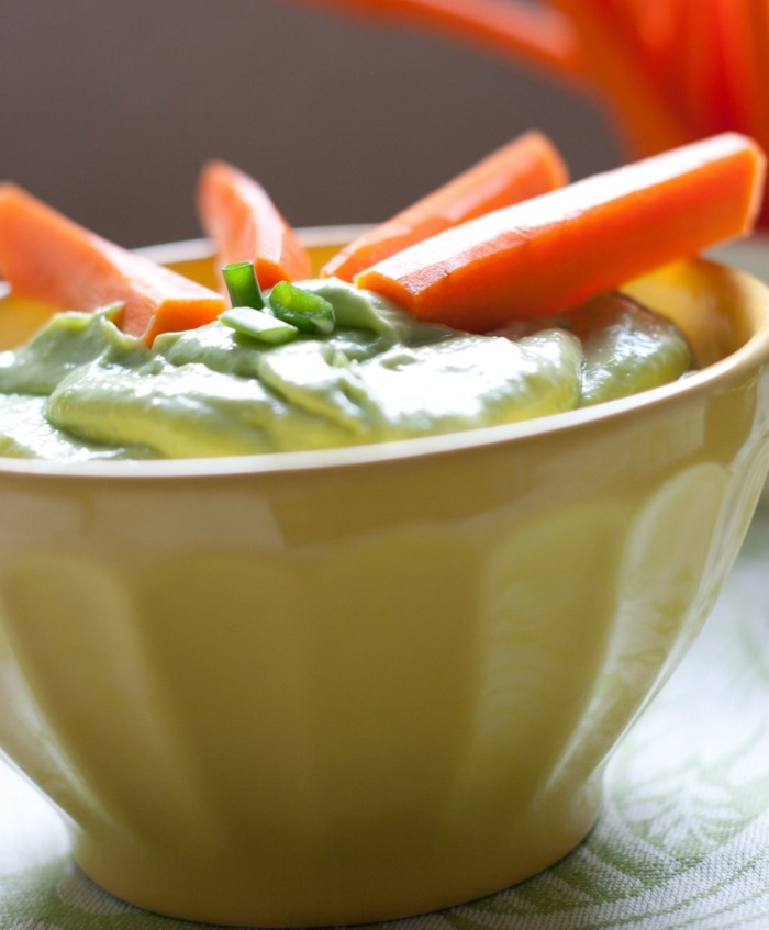Avocado Dip Karotten Vorspeise lecker gesund