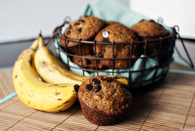 Schokoladen Muffins mit Banane als leckeres Dessert