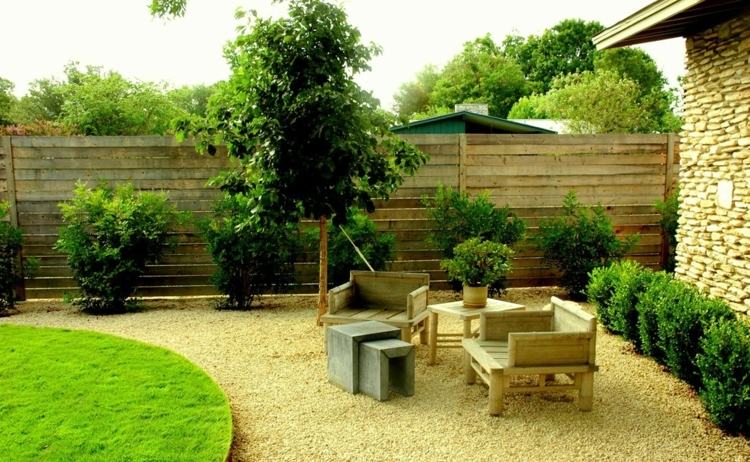 Gartengestaltung Ideen Pflanzkübel Sitzecke modern Beispiele