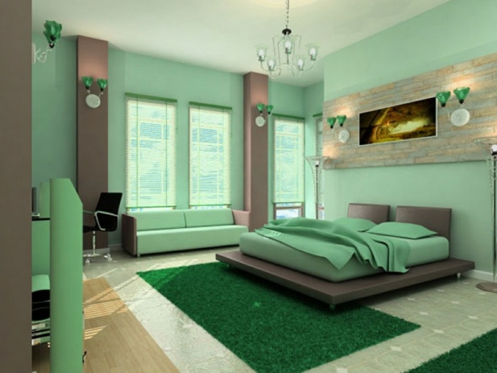 Grüne-Wände-im-Feng-Shui-Schlafzimmer