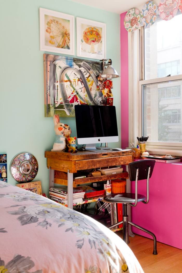 Kinderzimmer-Mädchenzimmer-Teenager-Ideen-Einrichtung-Vintage-Möbeldesign