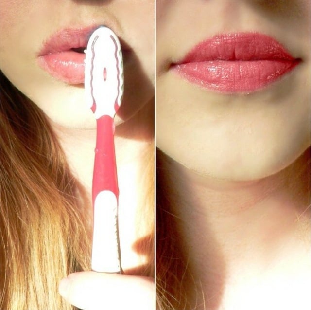 Peeling-von-Lippen-vor-dem-Lippenstift