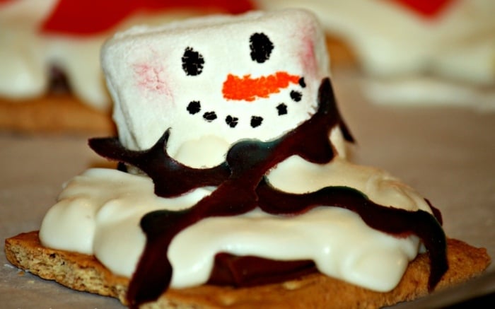 Schneemann leckere Süßigkeiten selber machen Appetizer