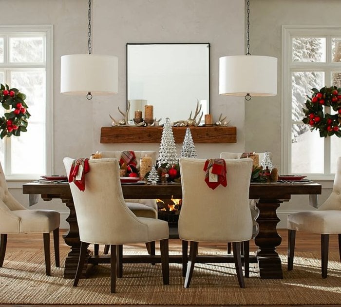Tischdeko zu Weihnachten Kunstbaum Tisch festlich