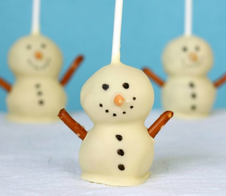 Süßigkeiten Schneemann Kekse selber backen