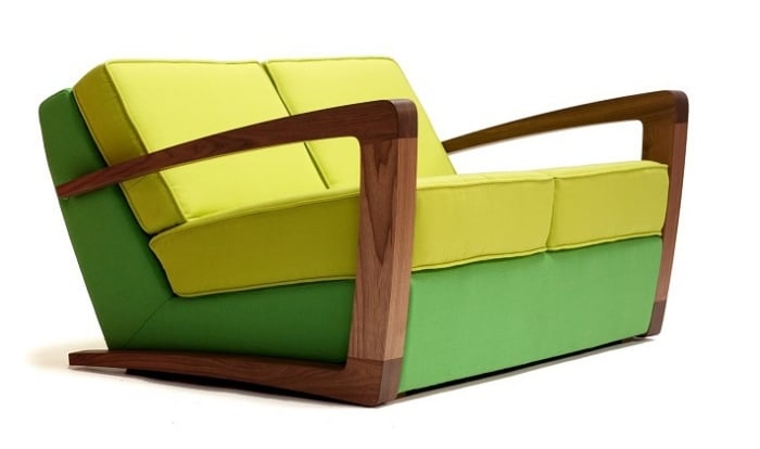 Wohnzimmer-Armlehnsessel-Holzarmlehnen-gelb-grün-Kustom-Sofa-Bark-Furniture