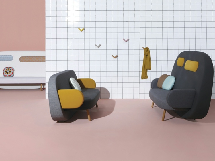 Wohnzimmer einrichten retro Stil charmante Ideen Sessel