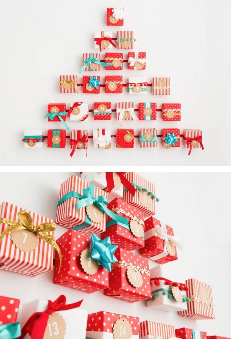 adventskalender-basteln-weihnachtsbaum-geschenkboxen-wand