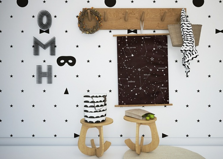 charmantes Kinderzimmer einrichten Ideen Punkten Buchstaben Wandtattoos