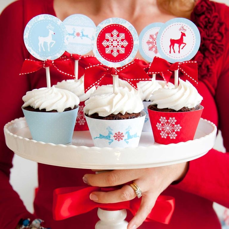 cupcakes für weihnachten-ideen-dekorative-etikette