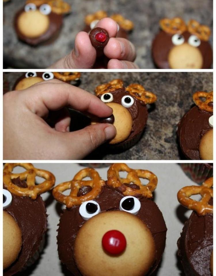cupcakes-weihnachten-ideen-rudolf-renntier-pretzel