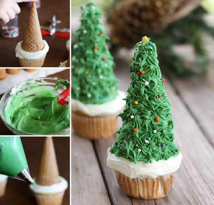 cupcakes-weihnachten-ideen-weihnachtsbaume-eiswaffel