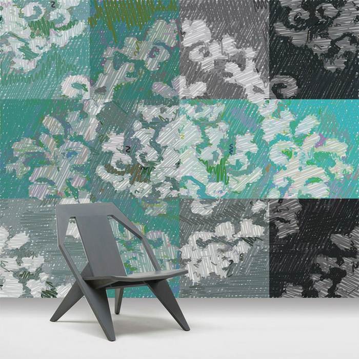 grauer-Stuhl-abstrakte-Blumen