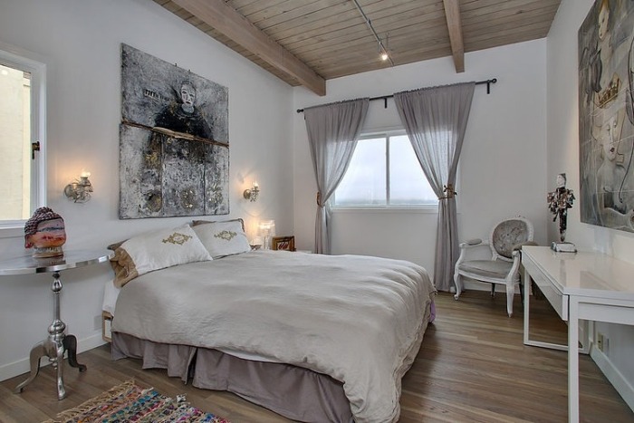 ideen-schlafzimmer-design-möbel-art-deco-fußboden-holzlaminat-grau-braun