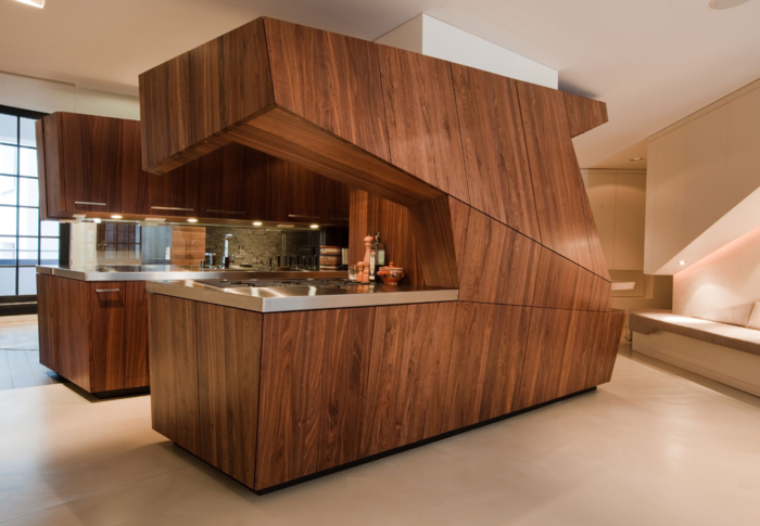 küche modern braun holz design einrichtung