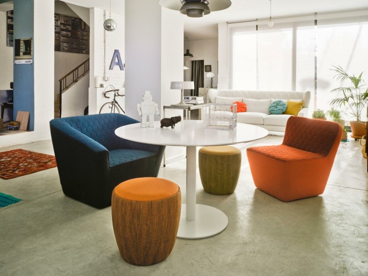 modern Lounge Möbel Sessel gelbe Farbe Polsterung