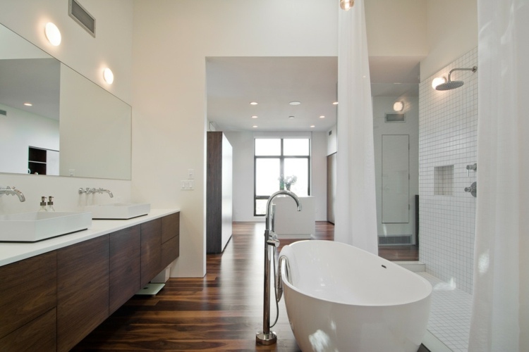 moderne Badezimmermöbel minimalistisch aus Holz