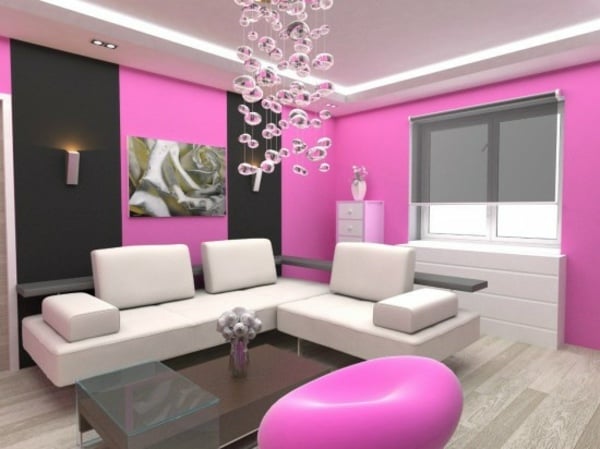 moderne-Gestaltung-von-dem-Wohnraum-mit-Pink