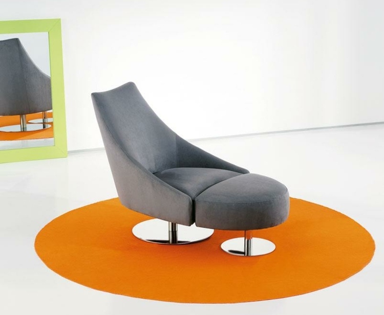moderne Sessel Hocker graue Farbe Modell Silencio